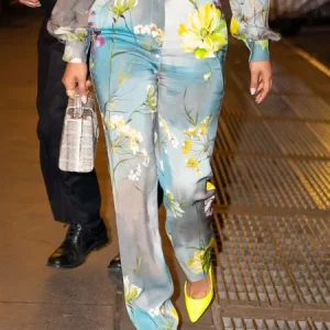 Elegant High Waist Floral Fashion Straight Pants, Pants, color:As Picture|size:XXL, Stylewe