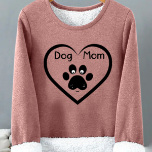 Lilicloth X Paula Dog Mom Heart Womens Warmth Fleece Sweatshirt, Hoodies&Sweatshirts, Lilicloth.com