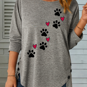 Funny Dog Cotton-Blend Casual Long Sleeve Shirt, Long sleeves, Lilicloth.com