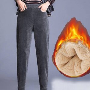 Plain Casual Loose Fluff/Granular Fleece Fabric Pants, Pants, Lilicloth.com