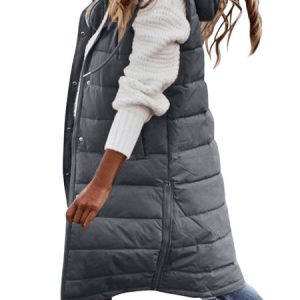 Women's Plain Thicken Loose Vest, Coats, color:Deep Gray|size:5XL, Noracora