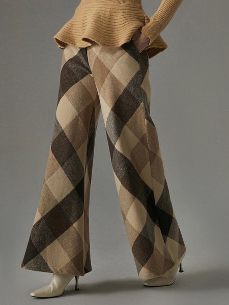 Loose Plaid Urban Fashion Long Pants Wide leg pants, Pants, color:As Picture|size:XXL, Stylewe
