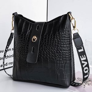 Crocodile Letter Tape Strap Crossbody Shoulder Bag, Bags, chicme - Women's Fashion Online