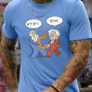 Men's Funny Scientist Crew Neck Cotton Loose Casual T-Shirt, T-shirts, Lilicloth.com