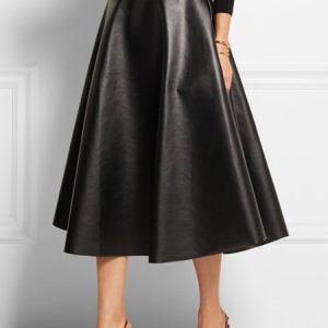 Urban Simple Pu Plain Umbrella Skirt, Skirts, color:Black|size:XXL, Stylewe