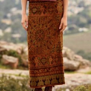 Cotton Blends Regular Fit Color Block Skirt, Skirts, color:Brown|size:4XL, Noracora