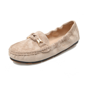 Faux Suede Plain Simple All Season Mary Jane, Flats, color:Khaki|size:43, Stylewe