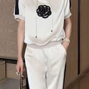 Daily Casual Loose Floral Color Block Satin Hoodie, Hoodies and Sweatshirts, color:White|size:XXL, Stylewe