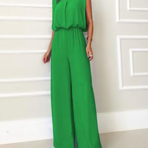 Sleeveless Draped Backless High Waist Jumpsuit, Jumpsuits, chicme - Women's Fashion Online
