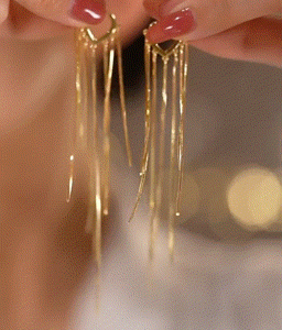 1Pair Tassel Design Trendy Hoop Drop Earrings, Earrings, chicme - Women's Fashion Online