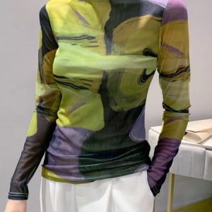 Abstract Urban Regular Fit Turtleneck T-Shirt, Tees, color:As Picture|size:XXL, Stylewe