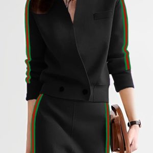 Regular Fit Stand Collar Urban Color Block Cardigan, Cardigans, color:Black|size:XXL, Stylewe