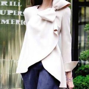Plain Elegant Regular Fit Long Sleeve Shirt, Blouses and Shirts, color:As Picture|size:XXL, Stylewe