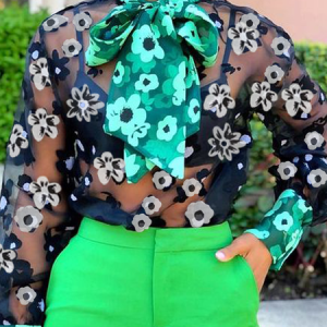 Loose Elegant Long Sleeve Color Block Others Blouse, Blouses and Shirts, color:Black|size:XXL, Stylewe