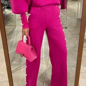 Plain Urban Loose Pants, Pants, color:Deep Pink|size:XXL, Stylewe