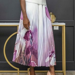 Elegant Loose Floral A-Line Long Skirt, Skirts, color:As Picture|size:XXL, Stylewe