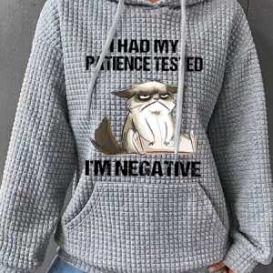 Womens Funny Cat Cotton-Blend Casual Animal Hoodie, Hoodies&Sweatshirts, Lilicloth.com