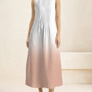 Women Ombre Crew Neck Sleeveless Comfy Casual Lace Maxi Dress, Dresses, color:Pink|size:XXL, Noracora
