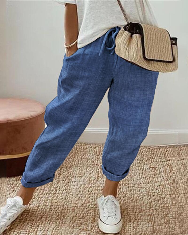 Drawstring Pocket Design Causal Pants, Pants, chicme - Women's Fashion Online