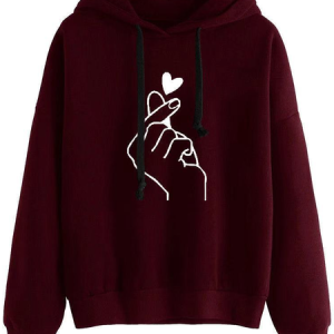 Loosen Casual Polyester Cotton Sweatshirt, Hoodies&Sweatshirts, Lilicloth.com