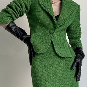 Plus Size Long Sleeve Urban Plain Regular Fit Blazer, Plus Outerwear, color:Green|size:4X, Stylewe