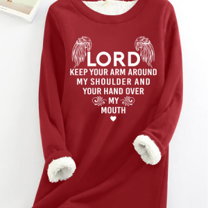 Women's Crew Neck Text Letters Casual Winter Cotton-Blend Long Sleeve Sweatshirt, JustFashionNow Sweatshirts & Hoodies, color:Red|size:3XL,