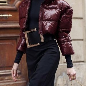 Urban Shawl Collar Plain Padded Jacket, Padded Jackets, color:Brown|size:XXL, Stylewe