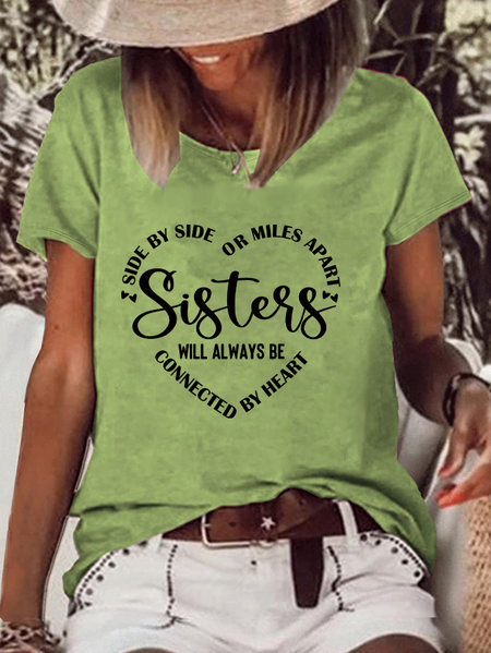 Women's Letter Short Sleeve Tee T-shirt Crew Neck Casual Summer Top, JustFashionNow T-Shirts, color:Green|size:3XL,