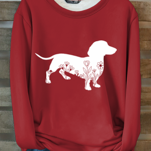 Funny Dog Casual Cotton-Blend Fleece Sweatshirt, Hoodies&Sweatshirts, Lilicloth.com