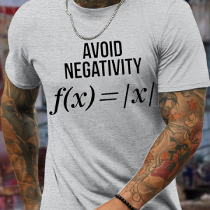 Men's Funny Avoid Negativity Cotton Loose Casual T-Shirt, T-shirts, Lilicloth.com