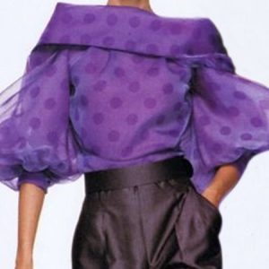 Regular Fit Elegant Polka Dots Shirt, Blouses and Shirts, color:Purple|size:XXL, Stylewe