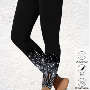 Casual Plain Long Leggings, Leggings, color:Black|size:XXL, Noracora