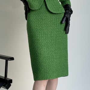 Midi Urban Regular Fit Plain Skirt, Skirts, color:Green|size:XXL, Stylewe