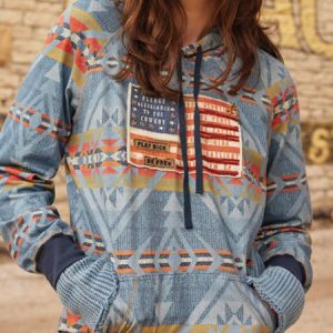 Ethnic Hoodie Ethnic Hoodie, Hoodies & Sweatshirts, color:Blue|size:XXL, Noracora