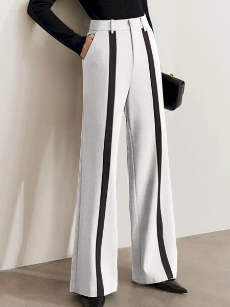 Loose Striped Urban Pants, Pants, color:Black-white|size:XXL, Stylewe