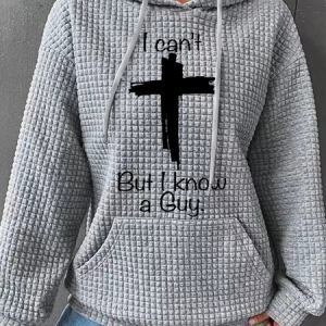 I Can't But I Know A Guy Jesus Cross Funny Christian Cotton-Blend Casual Hoodie, Hoodies&Sweatshirts, Lilicloth.com