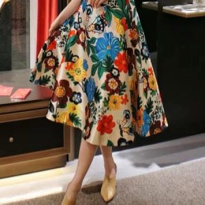 Elegant Regular Fit Floral Skirt, Skirts, color:As Picture|size:XXL, Stylewe