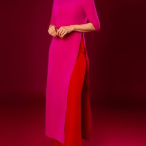 Crew Neck Urban Regular Fit Half Sleeve Plain Shirt, Blouses and Shirts, color:Deep Pink|size:XXL, Stylewe