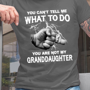 Men's My Granddaughter Crew Neck Casual Loose Text Letters Cotton T-Shirt, T-shirts, Lilicloth.com