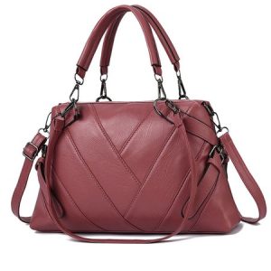 Casual Color Block Tote Handbag Commuting Large Capacity Crossbody Bag, Bags, color:Deep Pink|size:One-size, Stylewe