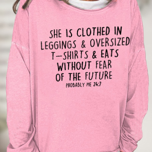 Funny Word Probably Me Cotton-Blend Casual Crew Neck Sweatshirt, Hoodies&Sweatshirts, Lilicloth.com