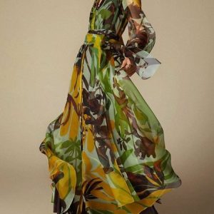 Shirt Collar Loose Elegant Dress, Maxi Dresses, color:As Picture|size:XXL, Stylewe