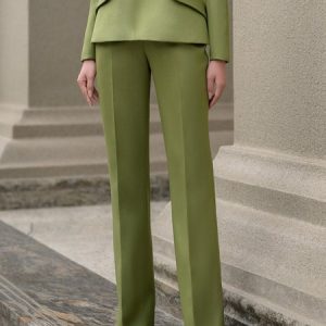 Plain Elegant Fashion Long Pants, Pants, color:Green|size:XXL, Stylewe