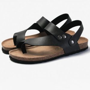 Casual Plain Slip On Flat Heel Slide Sandals, Sandals, color:Black|size:44, Noracora