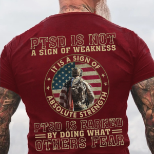 Men's PTSD Is Not A Sign Of Weakness Casual Crew Neck Cotton T-Shirt, T-shirts, Lilicloth.com