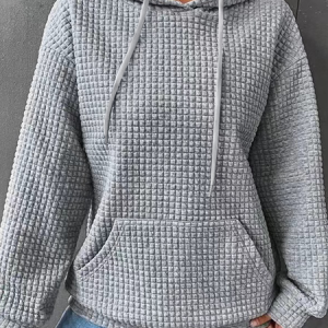 Cotton-Blend Plain Hoodie Casual Hoodie, Hoodies&Sweatshirts, Lilicloth.com