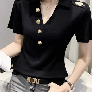 Shirt Collar Urban Tight Short Sleeve Shirt, Tees, color:Black|size:XXL, Stylewe