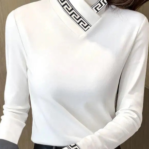 High Elasticity Tight Stand Collar Long Sleeve Urban T-Shirt, Tees, color:White|size:XXL, Stylewe