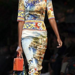 Regular Fit Urban Painting Dress, Midi Dresses, color:As Picture|size:XXL, Stylewe