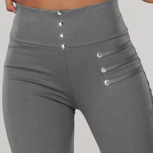 Regular Fit Plain Casual Pants, Pants, Lilicloth.com